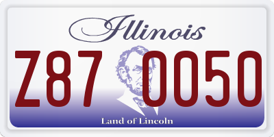 IL license plate Z870050