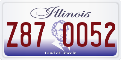 IL license plate Z870052