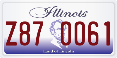 IL license plate Z870061