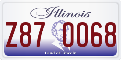 IL license plate Z870068