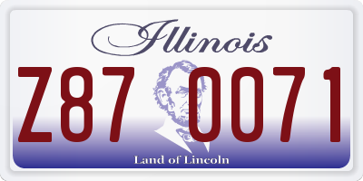 IL license plate Z870071