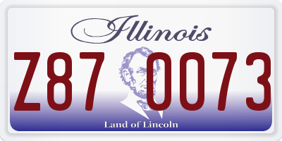 IL license plate Z870073