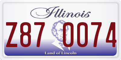 IL license plate Z870074