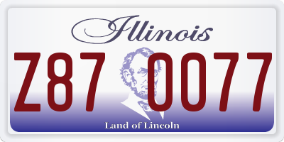 IL license plate Z870077