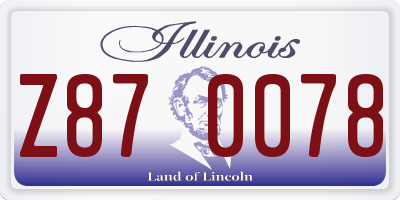 IL license plate Z870078