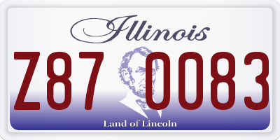 IL license plate Z870083