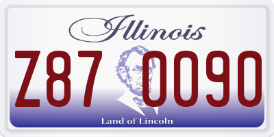 IL license plate Z870090