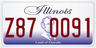 IL license plate Z870091