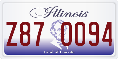 IL license plate Z870094