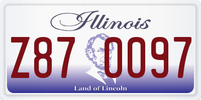 IL license plate Z870097