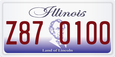 IL license plate Z870100