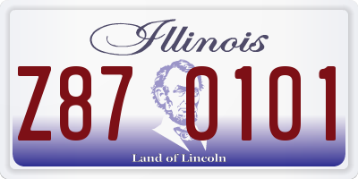 IL license plate Z870101