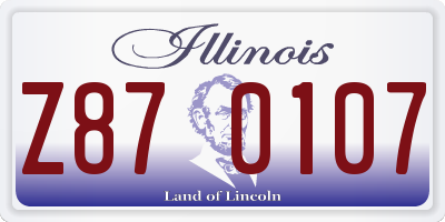 IL license plate Z870107