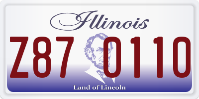 IL license plate Z870110