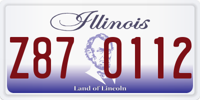 IL license plate Z870112