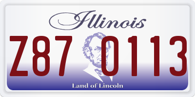 IL license plate Z870113