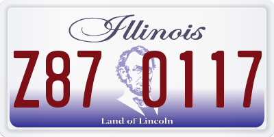 IL license plate Z870117