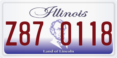 IL license plate Z870118