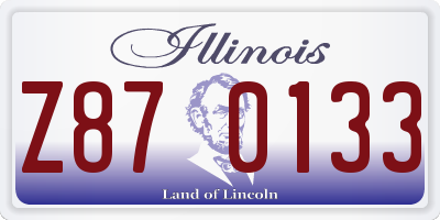 IL license plate Z870133