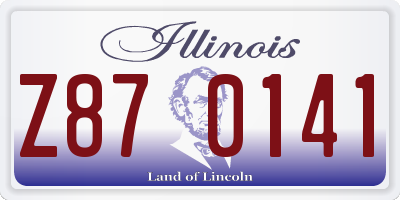 IL license plate Z870141