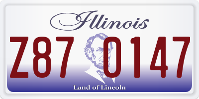 IL license plate Z870147