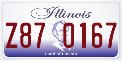 IL license plate Z870167