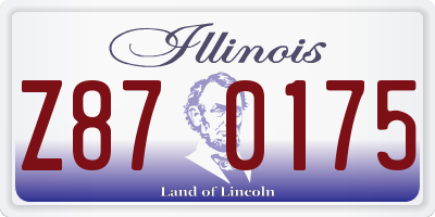 IL license plate Z870175
