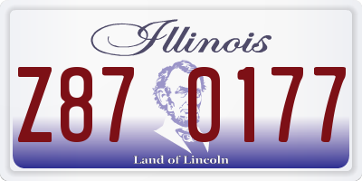 IL license plate Z870177