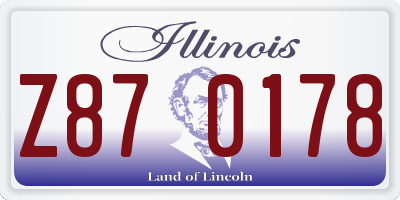 IL license plate Z870178