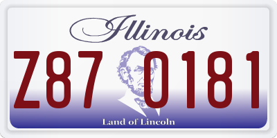 IL license plate Z870181