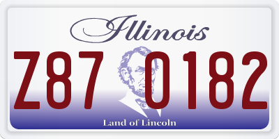 IL license plate Z870182