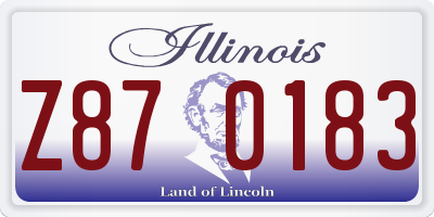 IL license plate Z870183
