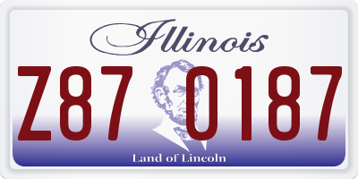 IL license plate Z870187