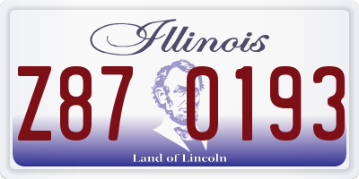IL license plate Z870193