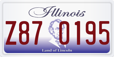 IL license plate Z870195