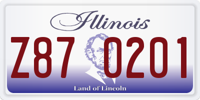 IL license plate Z870201