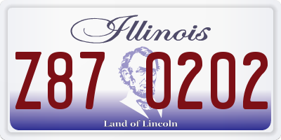 IL license plate Z870202
