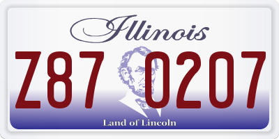 IL license plate Z870207
