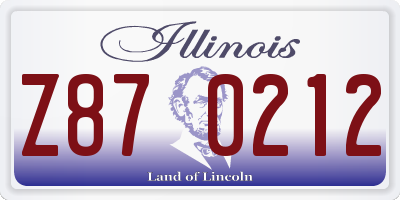 IL license plate Z870212