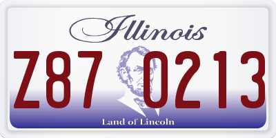 IL license plate Z870213