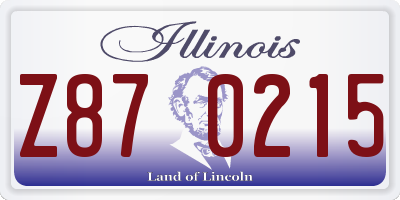 IL license plate Z870215