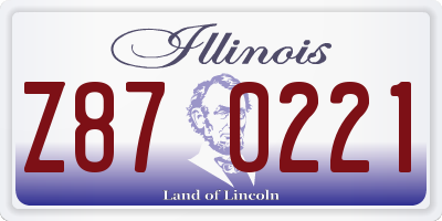 IL license plate Z870221