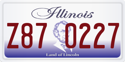 IL license plate Z870227