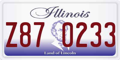 IL license plate Z870233