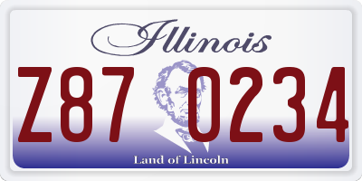 IL license plate Z870234