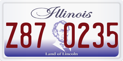IL license plate Z870235