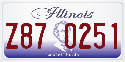 IL license plate Z870251