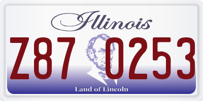 IL license plate Z870253
