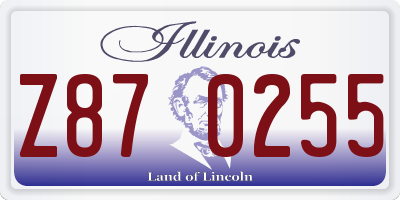 IL license plate Z870255