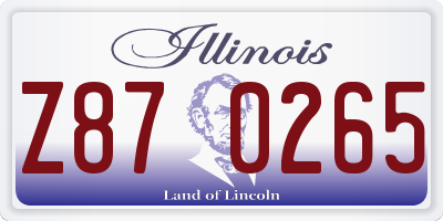 IL license plate Z870265